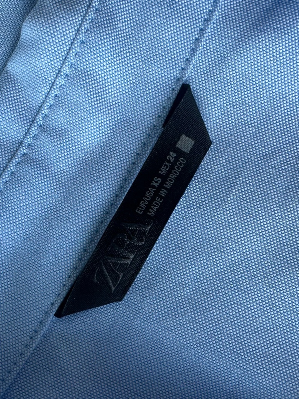 Zara Short Oxford Shirt XS Blue - Picture 4 of 4